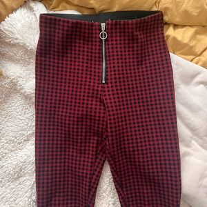 Zara plaid zip up leggings